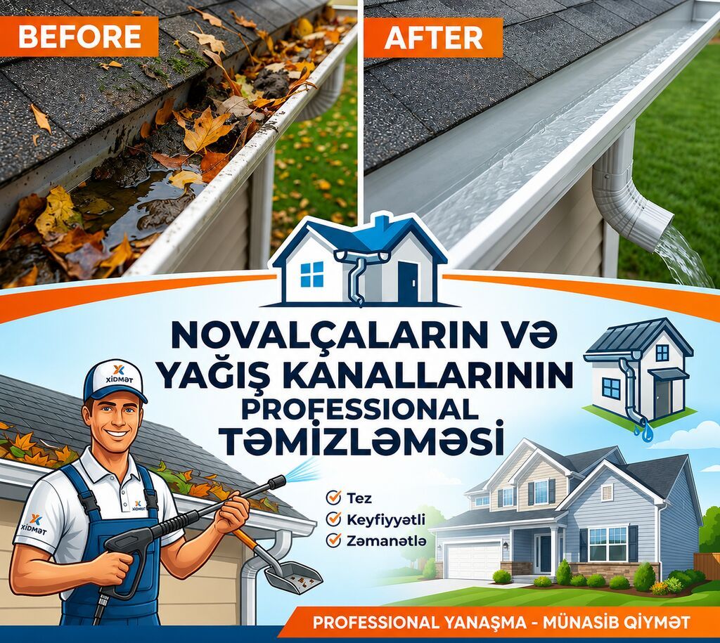 Novalça və yağış kanallarının professional təmizlənməsi və bərpası