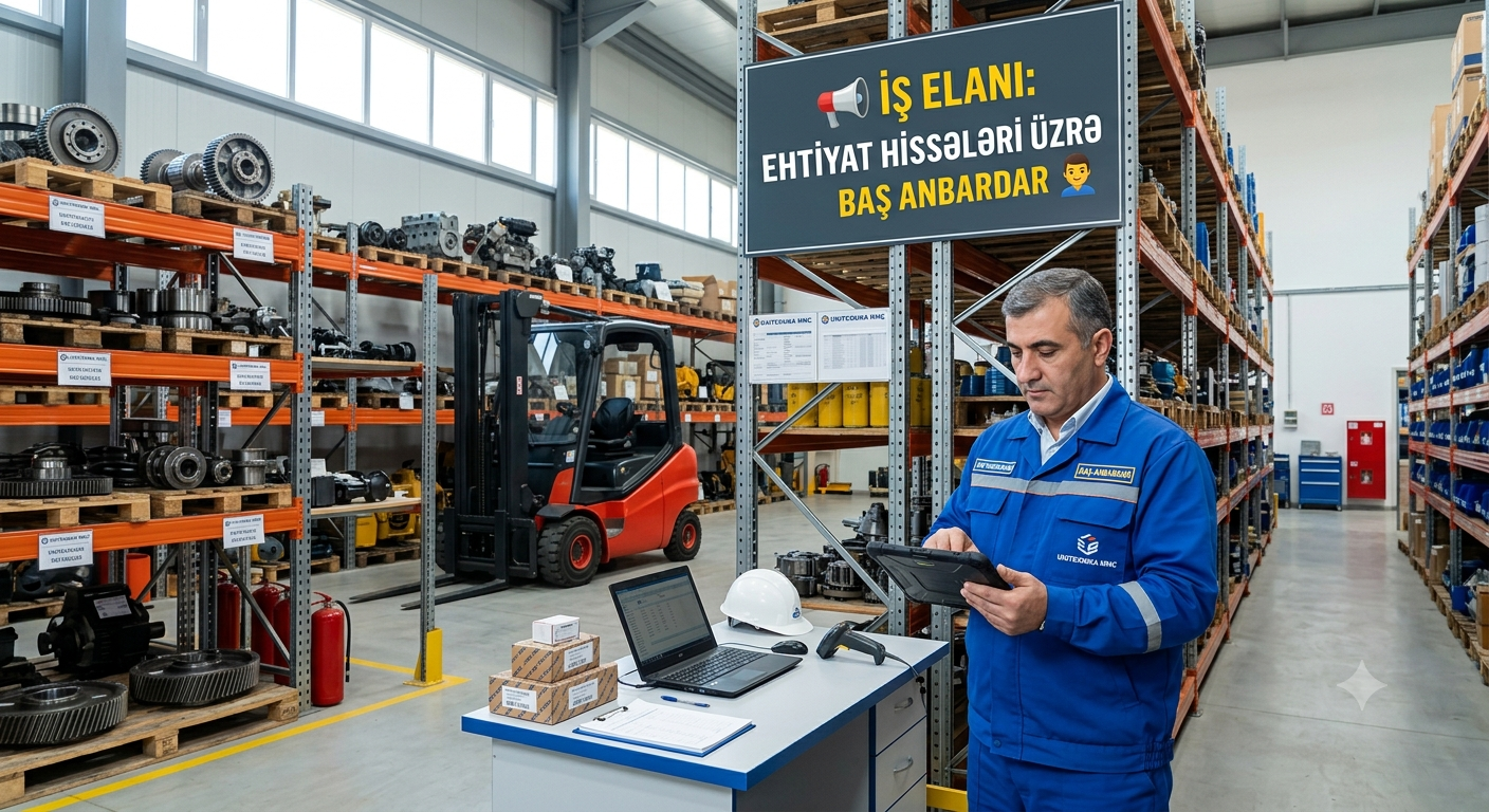 📢 İŞ ELANI: EHTİYAT HİSSƏLƏRİ ÜZRƏ BAŞ ANBARDAR