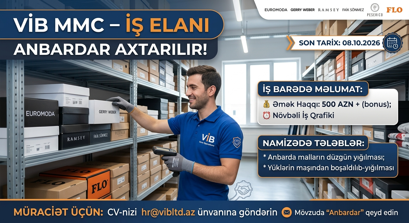 📢 İş Elanı: Anbardar ​