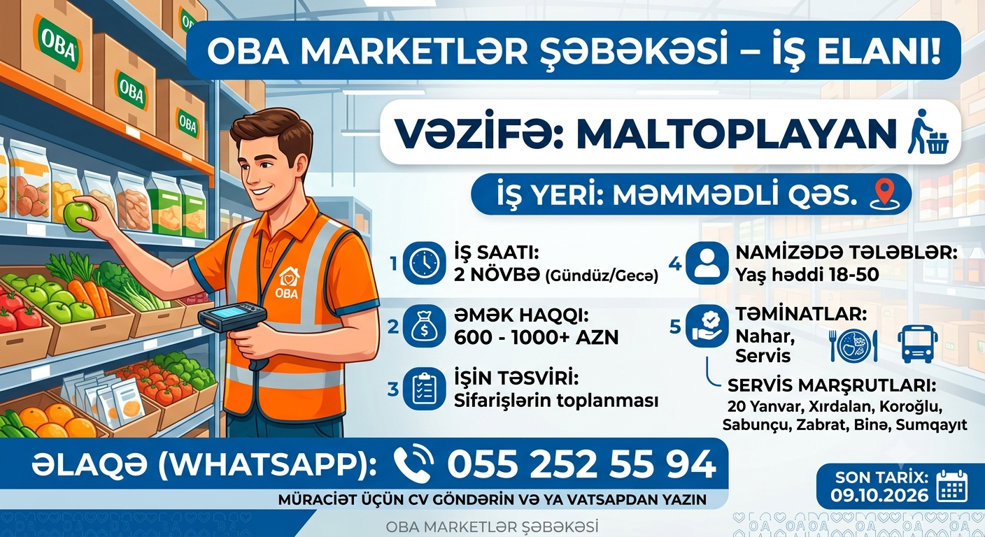 📢 İş Elanı: Maltoplayan