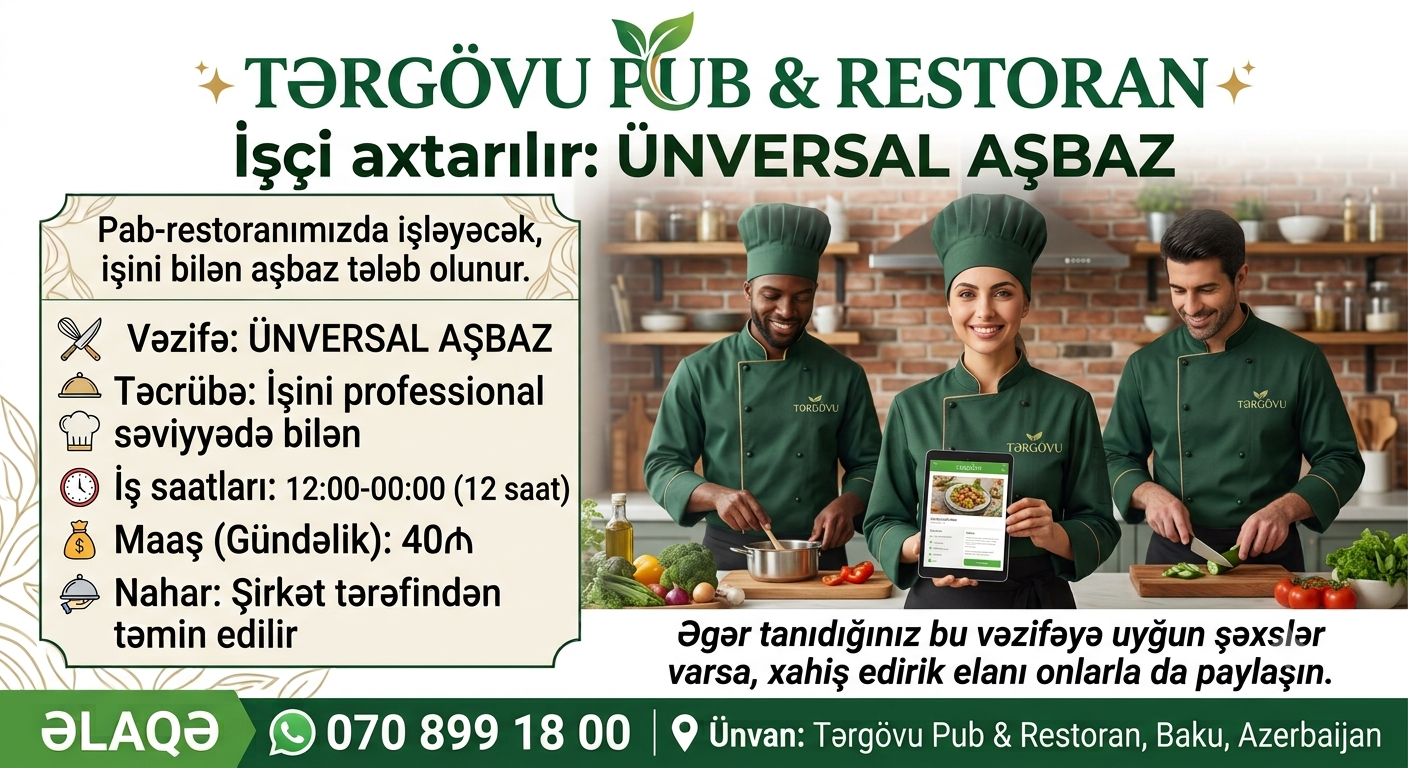 tarqovuda yerləşən paba ünversal  aşbaz