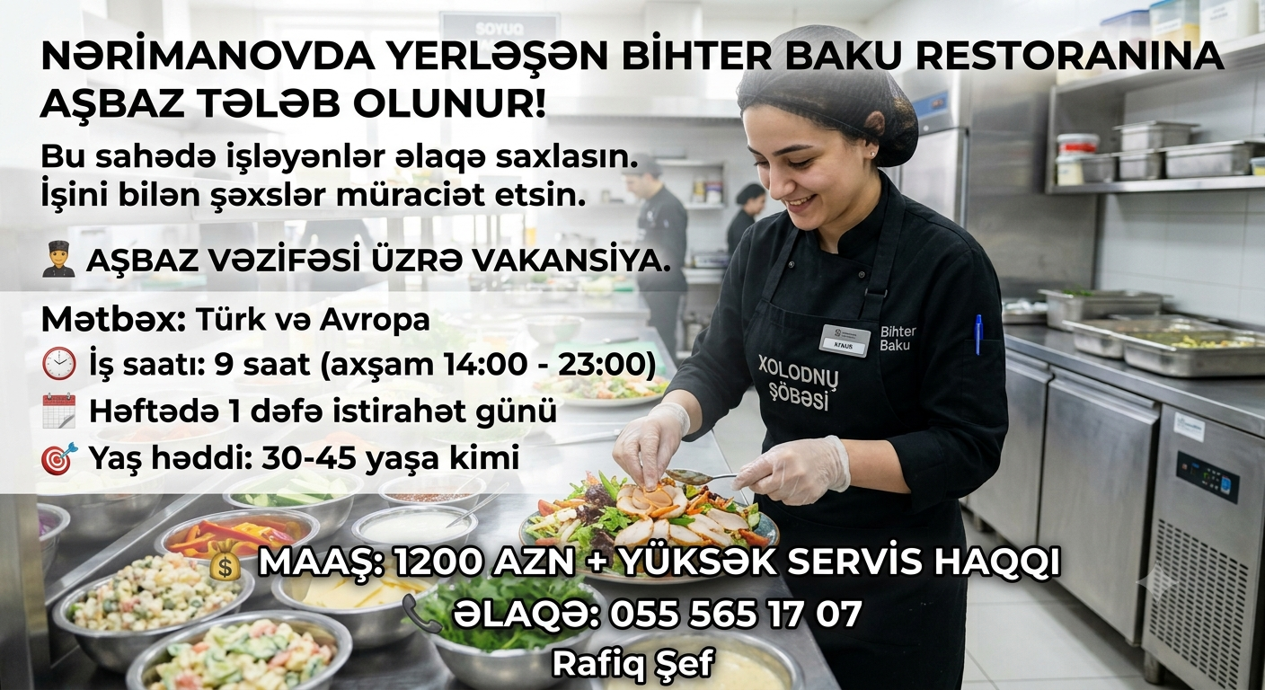 Aşbaz* tələb  olunur!