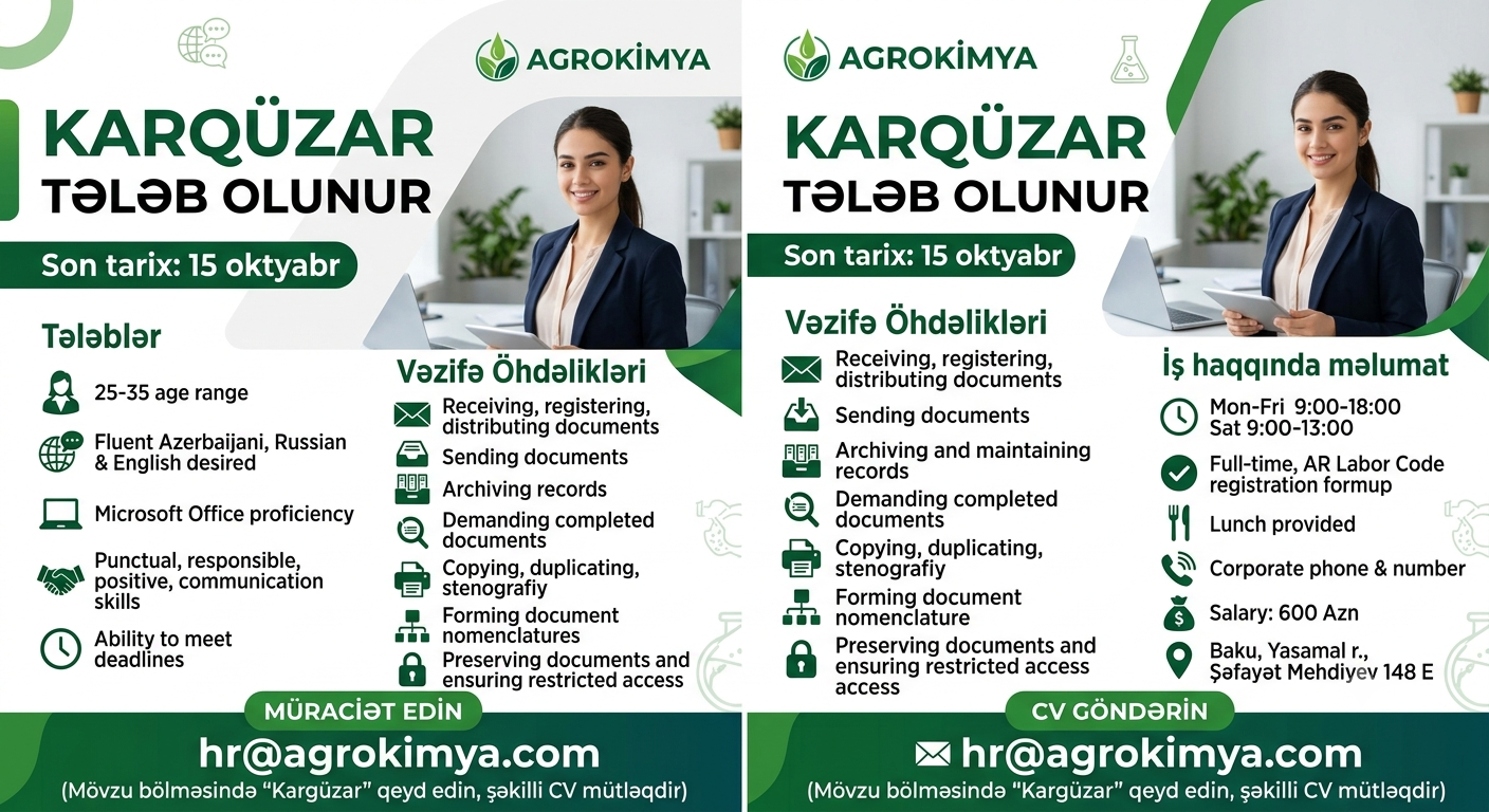 📑 Kargüzar tələb olunur!