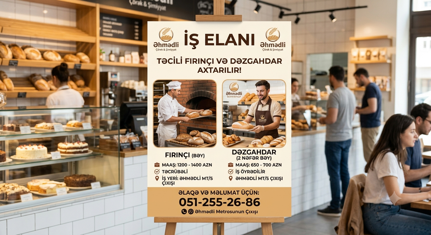 Fırınçı və Dəzgahdar axtarılır!