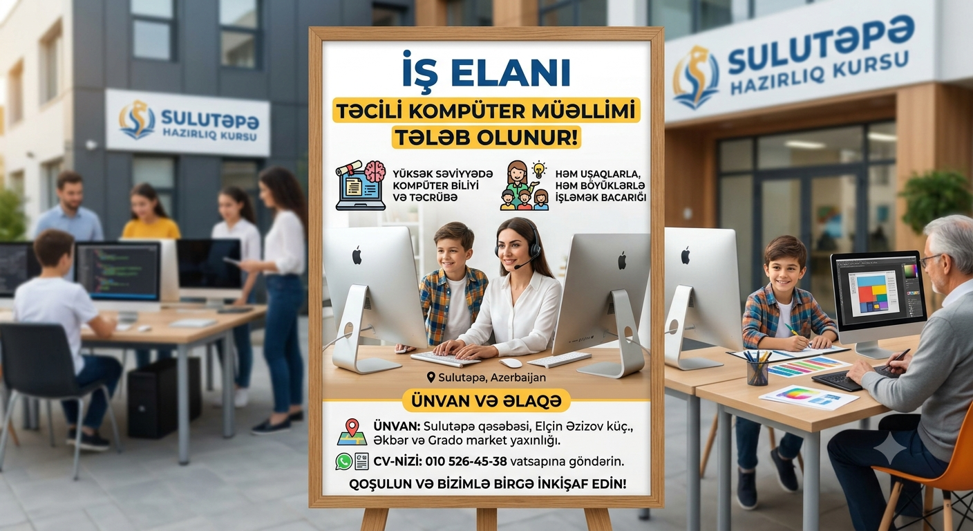 Komputer müəllimi axtarılır!