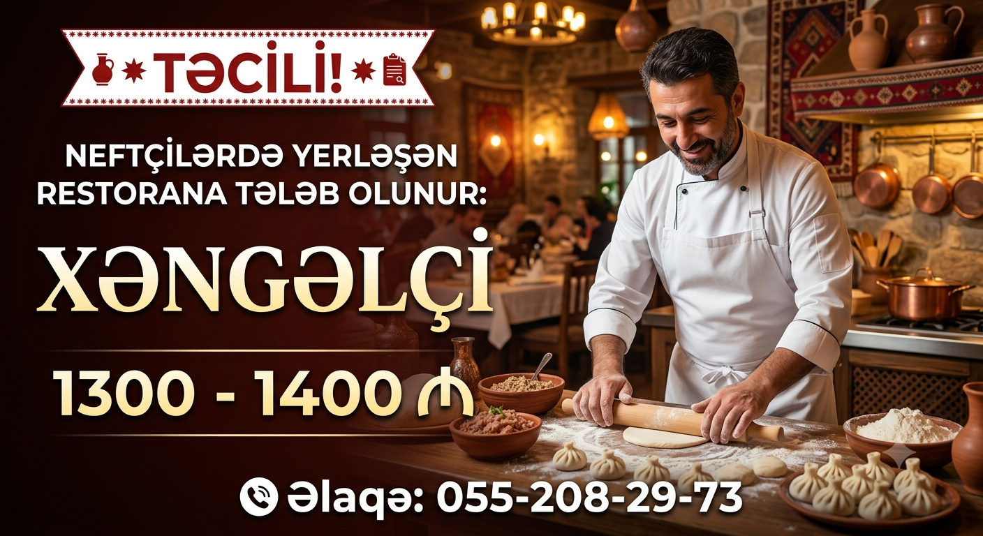 Neftçilərdə* yerləşən restorana tələb olunur: