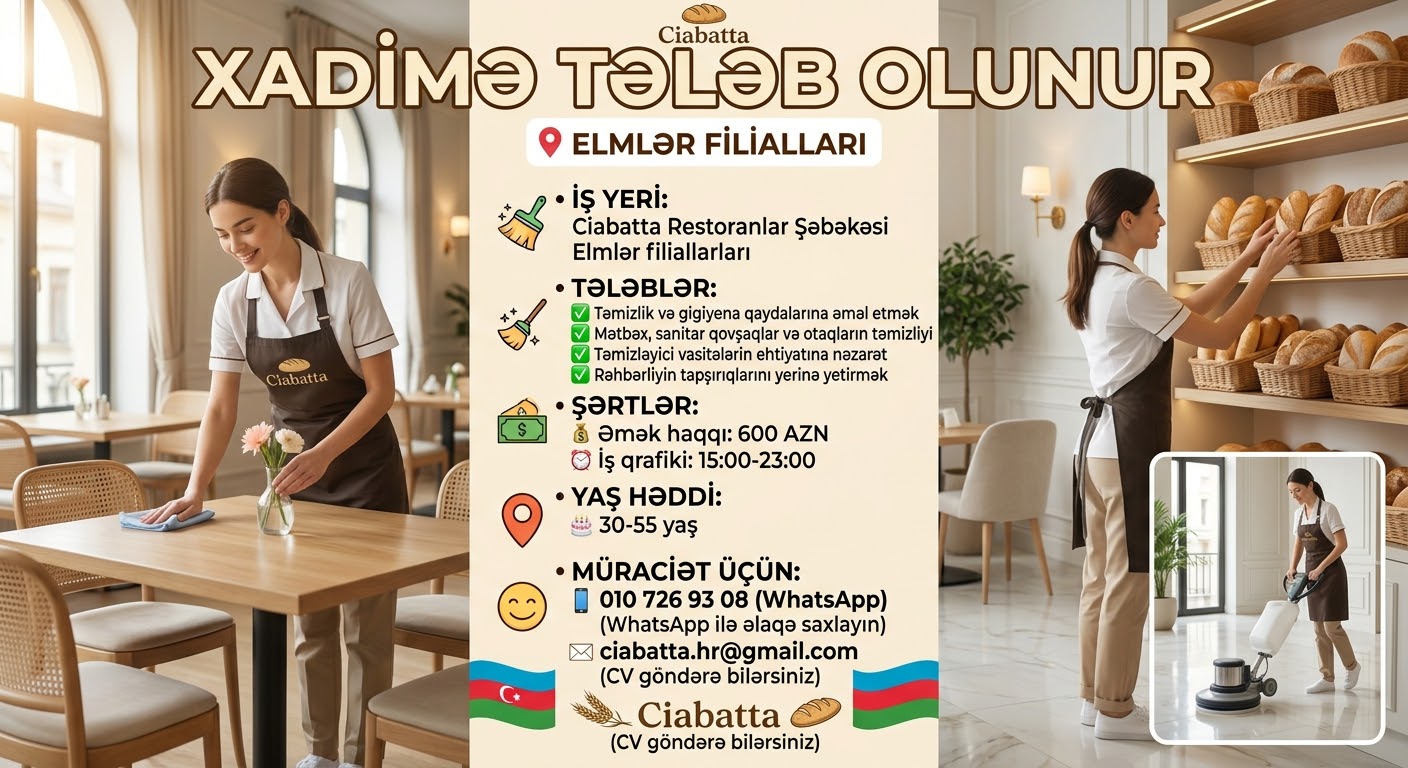 Xadimə tələb olunur