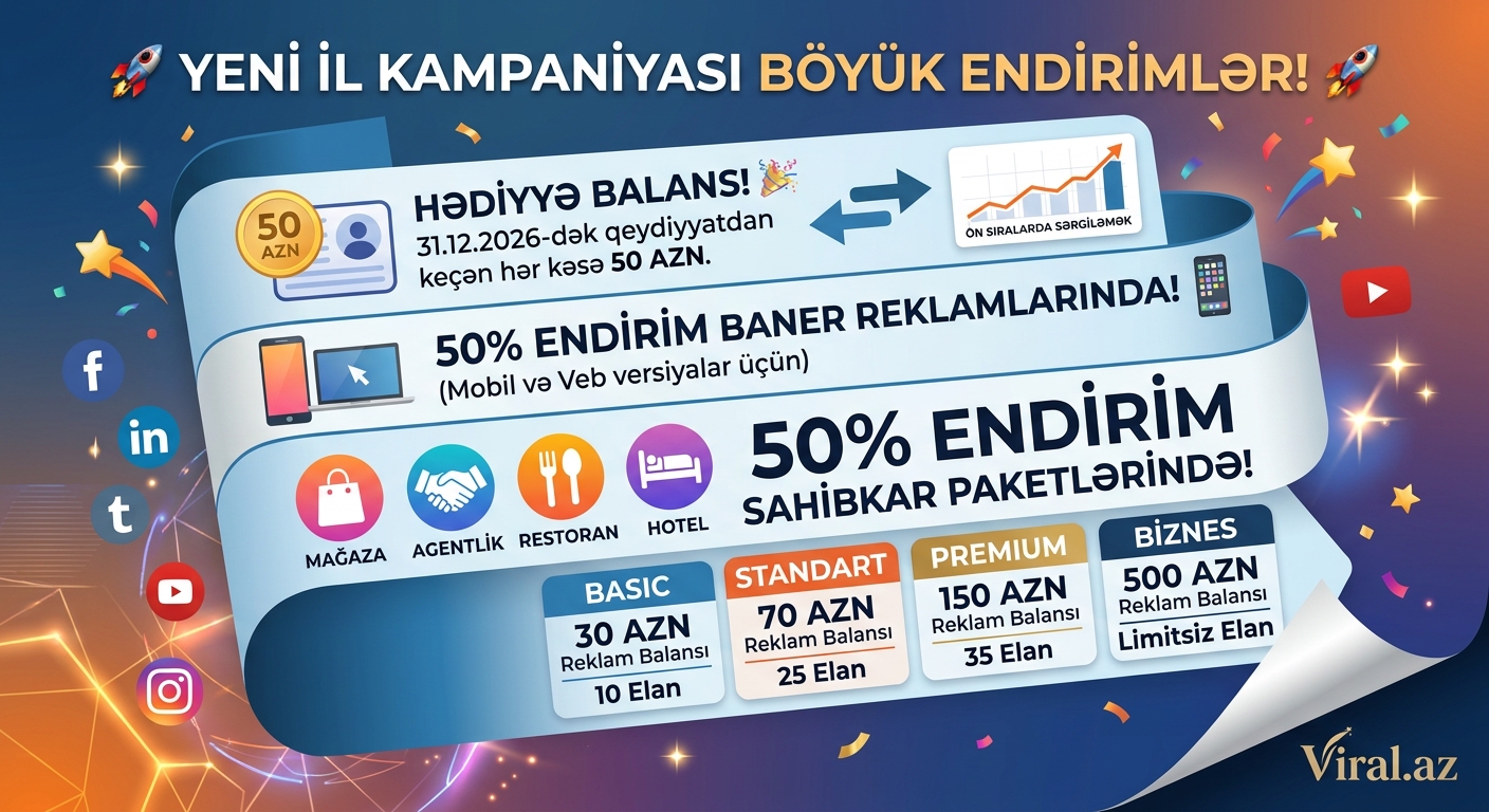 Viral.az da Endirim Kampaniyası