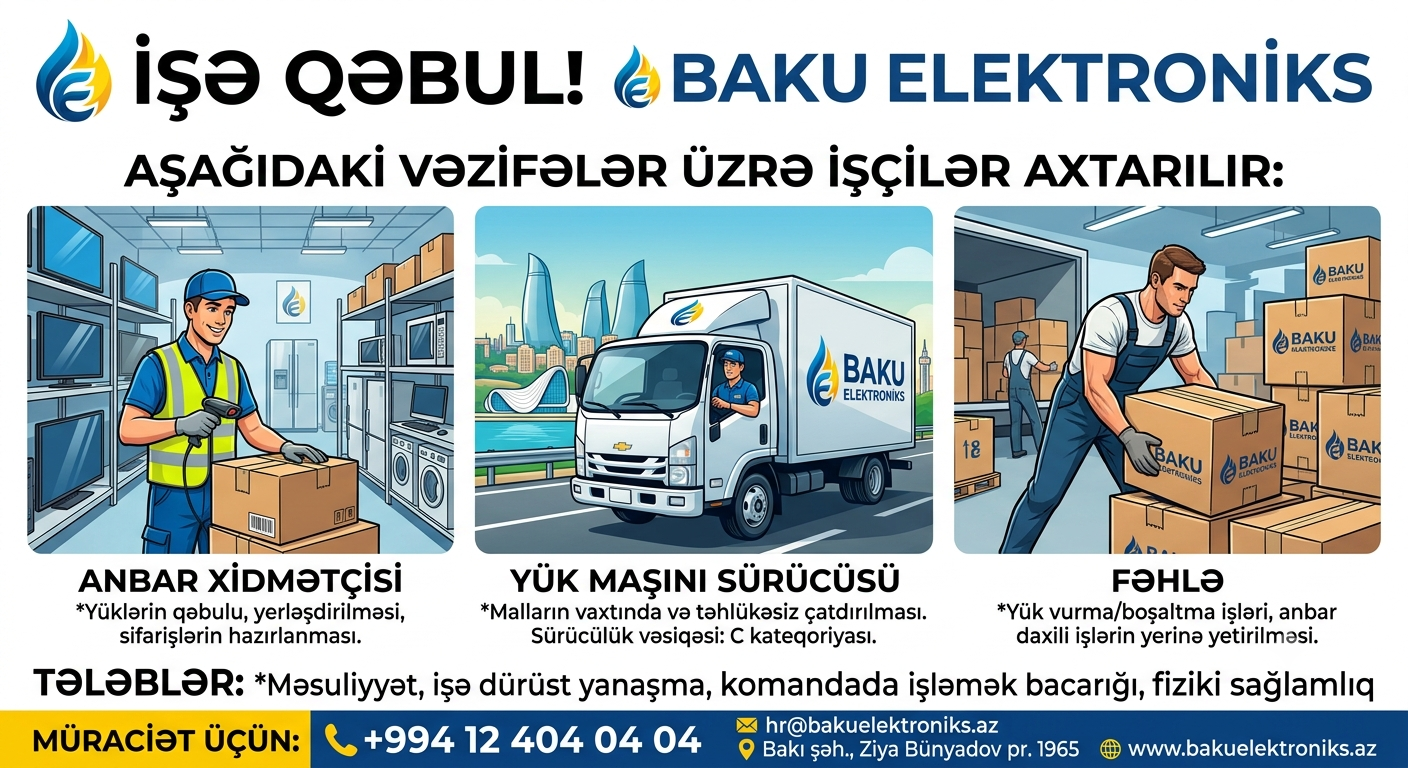 Anbar xidməti işçisi (fəhlə) tələb olunur