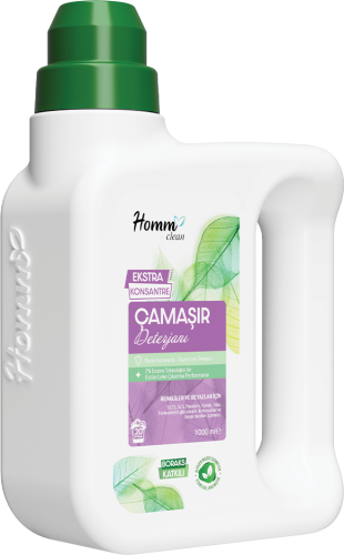 Homm Clean Ekstra Konsantre Çamaşır Deterjanı (1000 ml) həm rəngli, həm də ağ