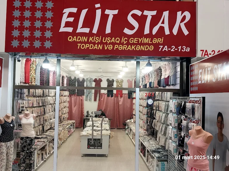 "ELİT STAR" mağazası qadın, kişi və uşaq iç geyimlərinin topdan və pərakəndə satışını həyata