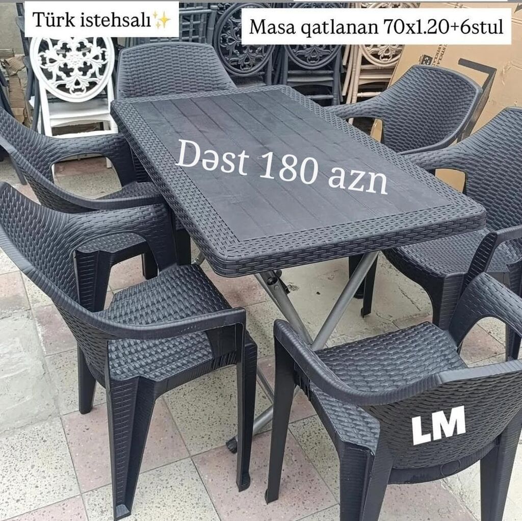 Plastik masa stul dəsti Yeni