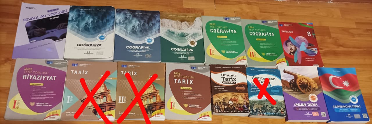 Test və kitablar satılır .