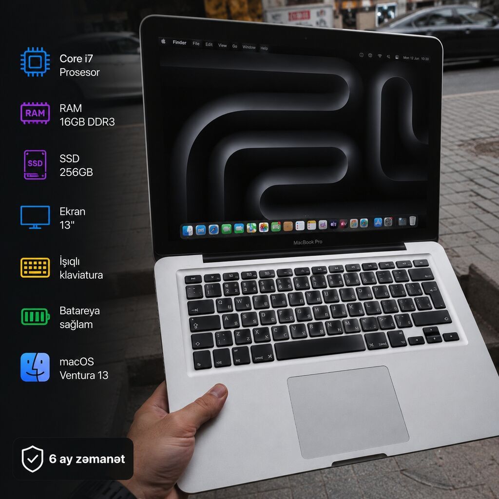 Macbook pro 13/core i7/Ram 16GB/SSD
