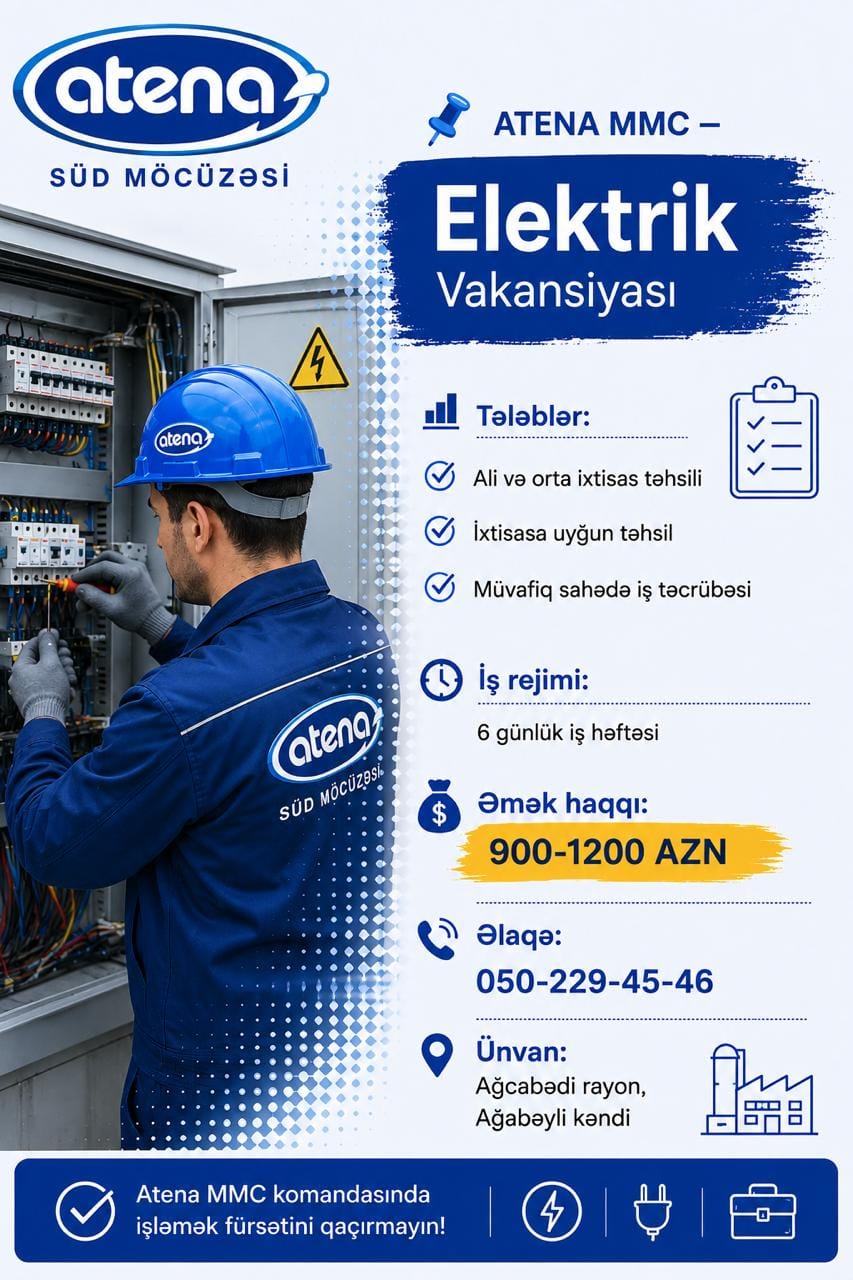 Atena şirkətinə Elektrik axtarılır