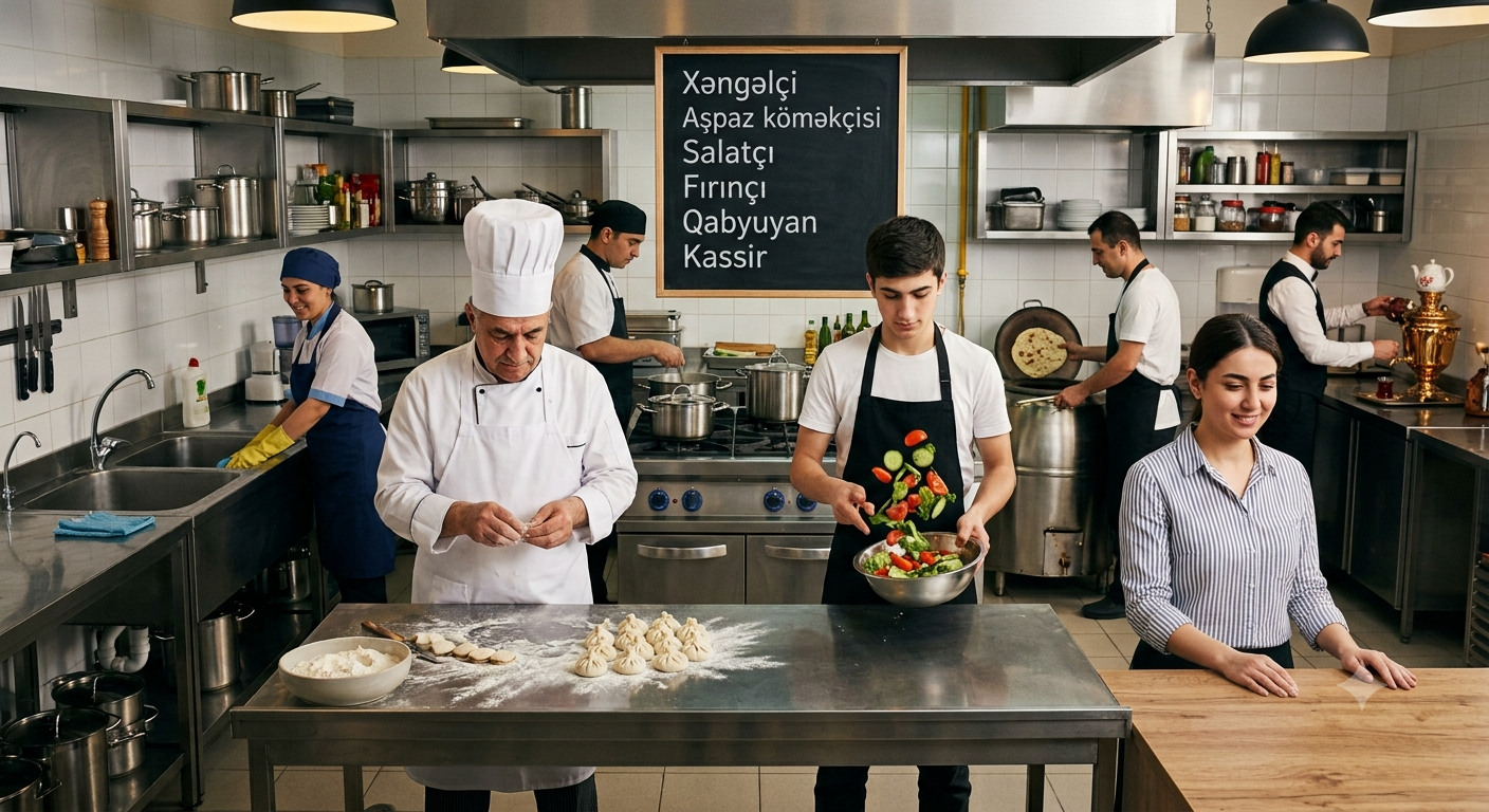 💼 RESTORAN ÜÇÜN VAKANSİYALAR ​Restoranımıza müxtəlif vəzifələr üzrə komanda üzvləri tələb olunur: ​